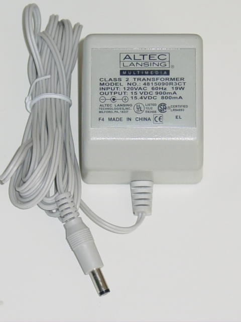 NEW Altec Lansing 4815090R3CT AC Adapter 15V 900mA